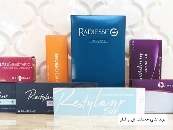 انواع مختلف ژل و فلير از برند هاي گوناگون در کنار هم.